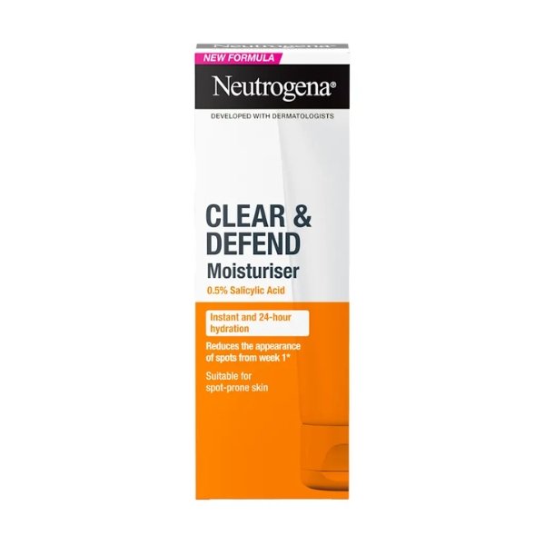 neutrogena-clear-defend-oil-free-moisturiser-50ml Neutrogena Clear & Defend 0.5% Salicylic Acid Oil Free Moisturiser 50ml - Image 1