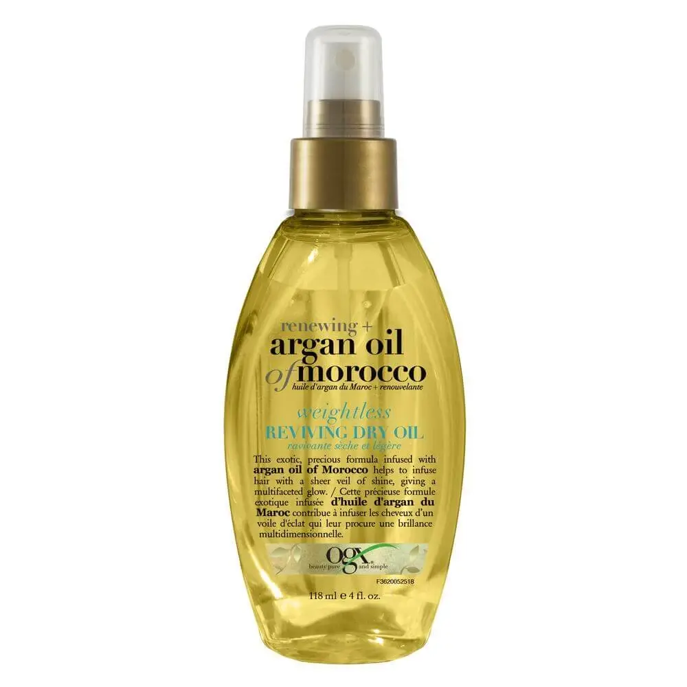OGX_022796936202_CA_CR270420_AOM_HairOil_4z_FOPnoCopy_00000_TIFF OGX® Renewing+ Argan Oil of Morocco Weightless Reviving Dry Oil Spray 118 ml - Image 1