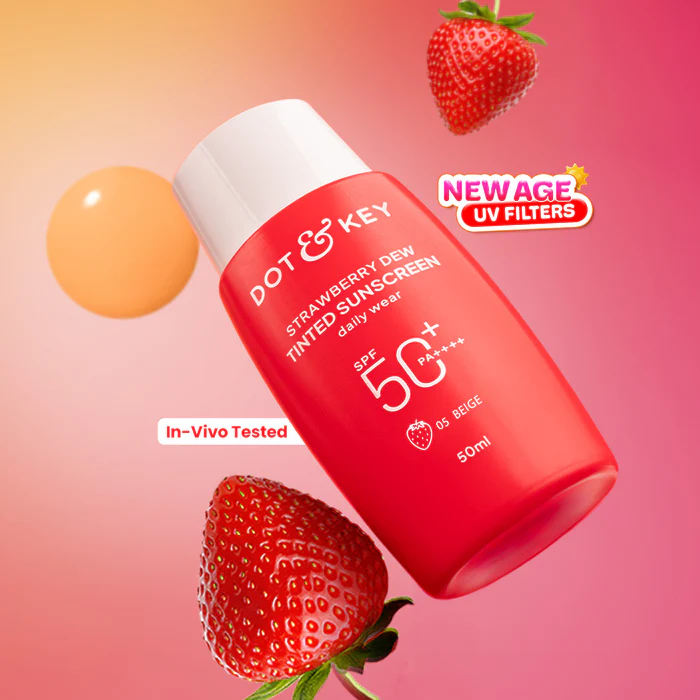 Beige_36960f3a-d3f8-451b-9e78-9198a62ebae4 Dot & Key Strawberry Dew Tinted Sunscreen SPF 50+ PA++++ 05 Beige, 50 ml - Image 1