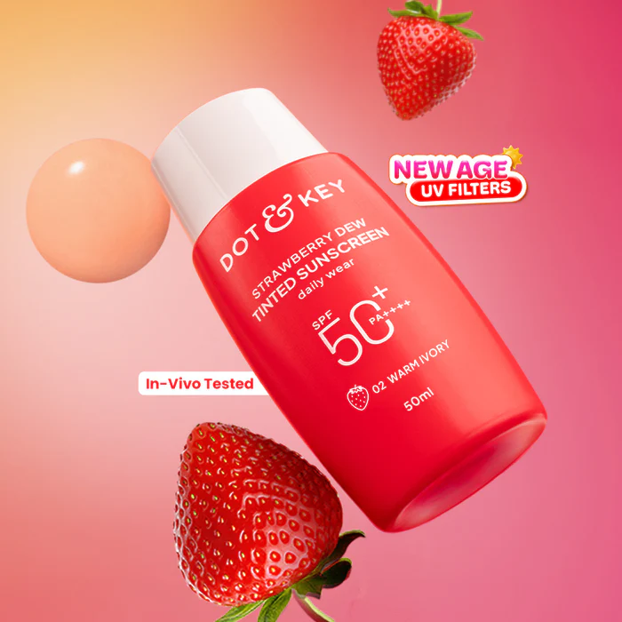WarmIvory_24ff0612-5aa5-4424-898f-dc115e0b54d1 Dot & Key Strawberry Dew Tinted Sunscreen SPF 50+ PA++++ 02 Warm Ivory, 50 ml - Image 1