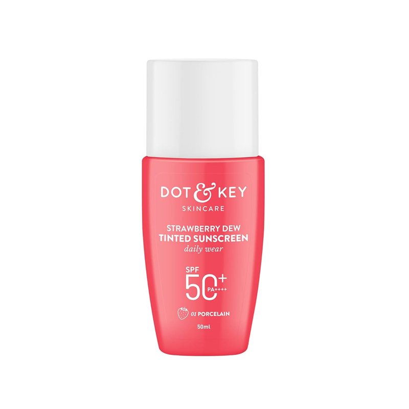 dot-and-key-strawberry-dew-tinted-sunscreen-spf-50-pa-01-pore2 Dot & Key Strawberry Dew Tinted Sunscreen SPF 50+ Dailly Wear - 01 Porcelain - Image 1