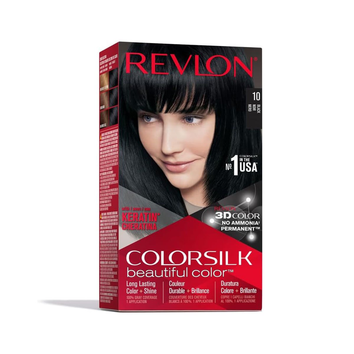 Revlon-ColorSilk-Beautiful-Hair-Color-10-Black Revlon ColorSilk Beautiful Hair Color (10 Black) - Image 1