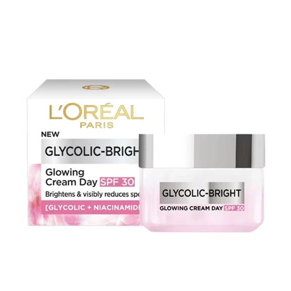 IOKl9JFOA4F3HK4lhDHuFz7CPYc7eGRC88D8X20O Loreal Glycolic Bright Glowing Day Cream Spf 30-50ml - Image 1